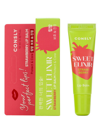 Бальзам для губ sweet elixir с экстрактом клубники, 10 мл Consly