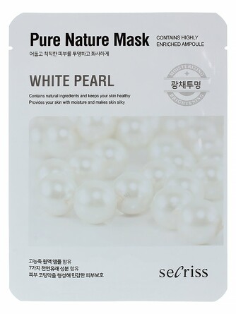 Маска тканевая secriss pure nature-white pearl 25 мл Anskin