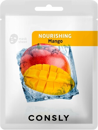 Маска для лица тканевая питательная с экстрактом манго mango nourishing 20 мл Consly