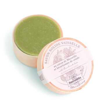 Мыло натуральное для мытья посуды с содой solid dish soap в деревянном боксе 100 г Maitre Savonitto