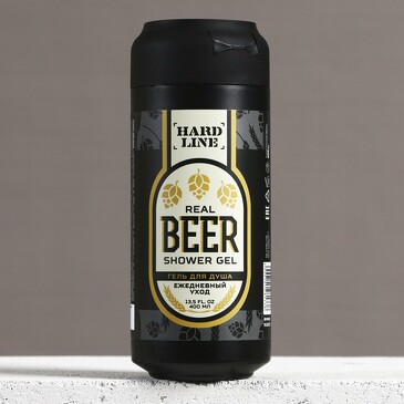 Пиво в круглом флаконе Real beer shower gel, 400 мл Hard Line