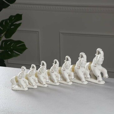Набор статуэток Слоны, 7 предметов, Керамика Ручной Работы