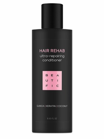 Бальзам-кондиционер супер-восстанавливающий для поврежденных волос с протеинами киноа, кератином и кокосовым маслом Hair Rehab, 250 мл Beautific