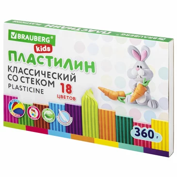 Пластилин классический школьный kids 18 цв. Brauberg
