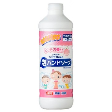 Нежное пенное мыло для рук с ароматом персика (антисептическое), (запасной блок), 450 мл Mitsuei