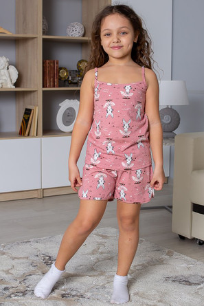 Пижама (топ и шорты) Зайка в юбочке Детский трикотаж 37