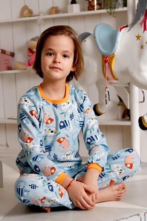 Пижама (лонгслив и штаны) Игуанчик Гоша Детский трикотаж 37