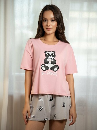 Пижама (футболка и шорты) Indefini
