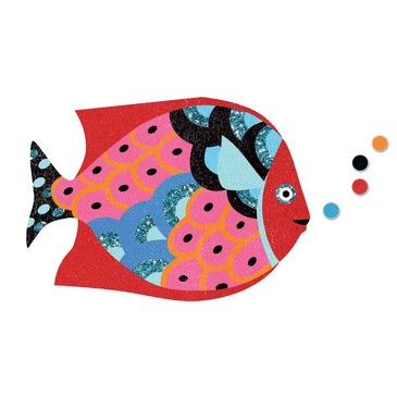 Набор цветного песка Радужные рыбки Djeco