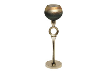 Подсвечник золотисто-зеленый Ø 11х42 см Garda Decor