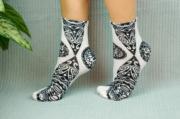 Носки укороченные Серия Тату. Полинезия Cotton Print 