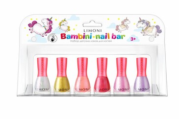 Набор детского лака №22 (6 шт.) Bambini Nail Bar, 7 мл Limoni