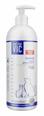Шампунь для белой шерсти собак и кошек 500 мл Doctor VIC