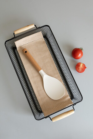 Ложка для мультиварки с деревянной ручкой бук 26x7,5 см DeNASTIA