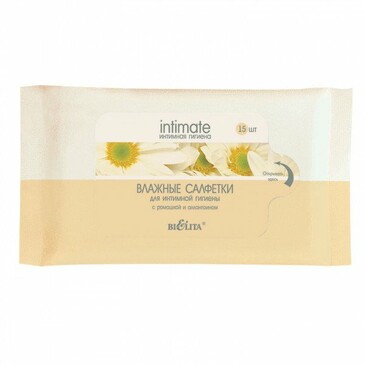 Салфетки влажные деликатный уход для интимной гигиены (15 шт.) Intimate,  Biтэкс