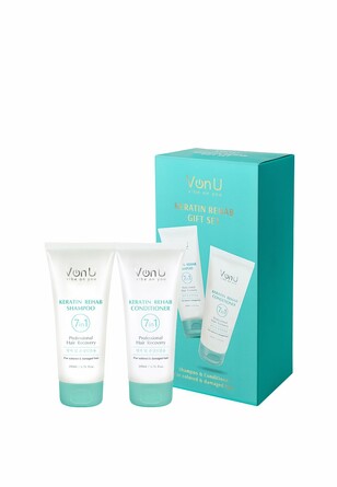 Набор шампунь и кондиционер с кератином Keratin Rehab Нob, 400 мл Von-u