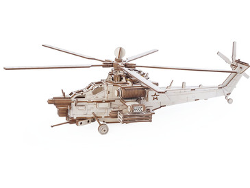 Конструктор из дерева Ударный боевой вертолет, 54x42x13 Армия России