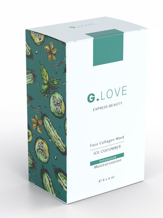 Набор масок для лица face collagen mask ice cucumber (8 шт. саше по 6 мл) G.Love