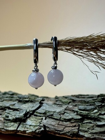 Серьги из натурал. камней Розовый кварц, 1,5 см Temerdash