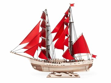 Сборная модель из дерева Lemmo Корабль с парусами 