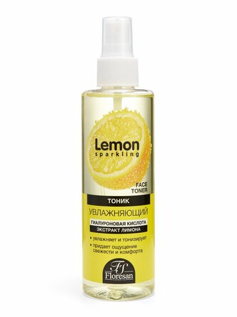 Тоник увлажняющий с гиалуроновой кислотой и экстрактом лимона Sparkling Lemon, 200 мл Floresan