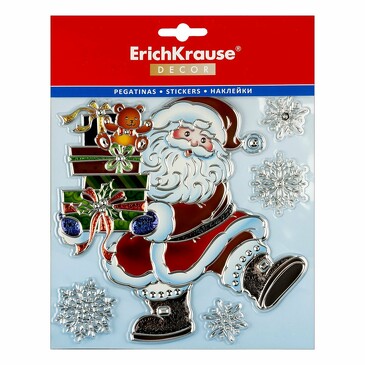 Наклейки Дед Мороз с подарками 18х23 см ErichKrause Decor