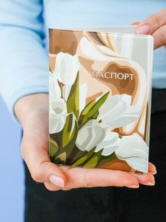 Обложка для паспорта Spring tulips iLikeGift