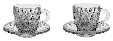 Набор для кофе Mokko (2 чашки, 2 блюдца) Crystal Bohemia