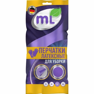 Перчатки латексные Чистенот универсальные, хозяйственные, размер L Meine Liebe