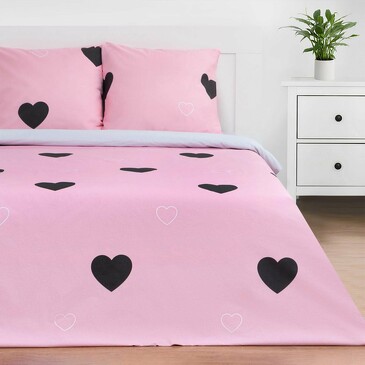 Комплект постельного белья Pink heart, поплин Этель