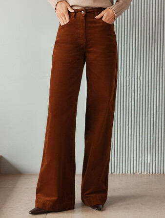 Брюки из микро-вельвета Vilatte