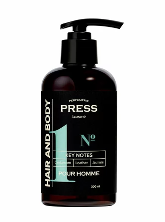 Шампунь-гель мужской 2 в 1 для волос и тела №1 for Men Head & Body, Сardamon, Leather, Jasmine Press Gurwitz Perfumerie 