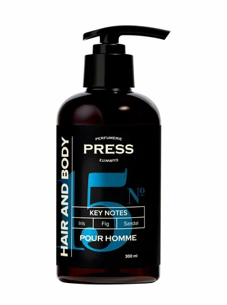 Мужской шампунь-гель 2 в 1 для волос и тела №15 for Men Head & Body,  Iris, Fig, Sandal Press Gurwitz Perfumerie 