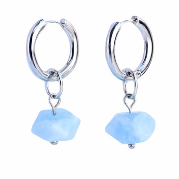 Подвески из натуральных камней на серьги-трансформеры Конго Морской бриз (аквамарин) Queen of Jewelry