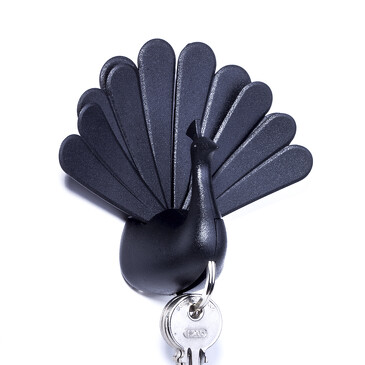 Ключница Peacock, черная Qualy