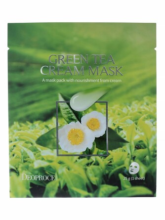 Маска кремовая на тканевой основе green tea mask Deoproce