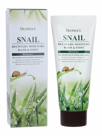Крем для рук и ног с муцином улитки moisture hand & foot snail recovery 100 мл Deoproce