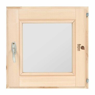Форточка в парную, стеклопакет с ручкой, затвором и петлями, 42x10x42 Банные Штучки