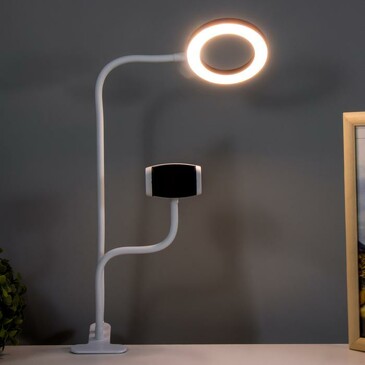 Лампа настольная Октопус LED USB розовый 11х63 см  Risalux