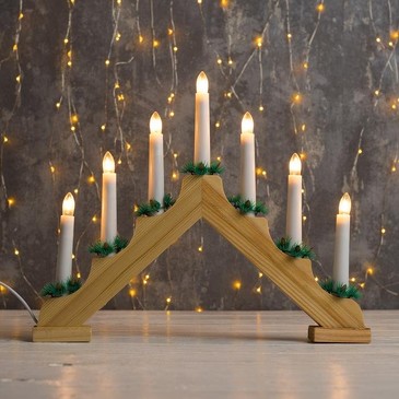 Фигура деревянная Горка рождественская, 7 свечей Luazon Lighting