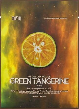 Маска тканевая для лица с экстрактом зелёного мандарина, 25 мл Tenzero