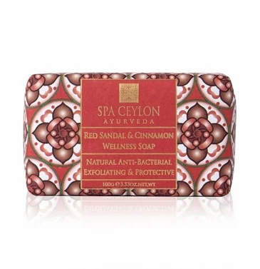 Мыло натуральное антибактериальное Красный сандал и корица Spa Ceylon, 100 g