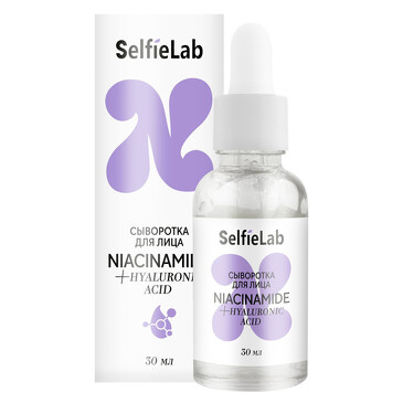 Сыворотка для лица, линии Niacinamide + Hyaluronic Acid 30 мл SelfieLab