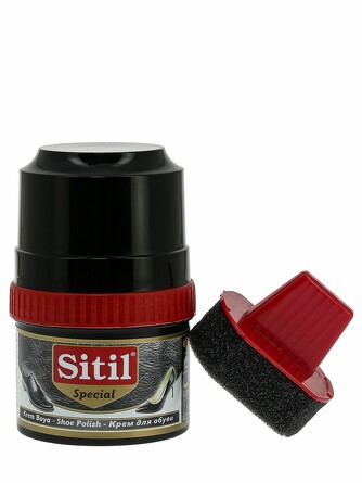 Крем-блеск для обуви (черный) Shoe Polish 60 мл Sitil