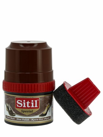 Крем-блеск для обуви (темно-коричневый) Shoe Polish 60 мл Sitil