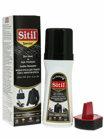 Жидкая краска для гладкой кожи (черный) Leather Renovator 100 мл Sitil
