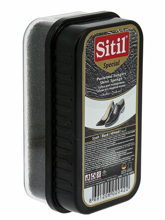 Губка для полировки обуви из гладкой кожи (черный) Shine Sponge Sitil
