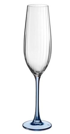 Бокал для шампанского Columba Optic декор Синяя ножка (2 шт. по 260 мл) Crystal Bohemia
