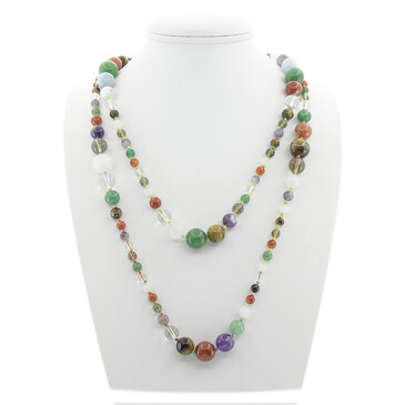 Бусы Равновесие самоцветы, длина 150 см Агат77