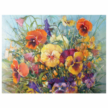 Картина стразами, 30х40 см Букет с анютками Остров Сокровищ